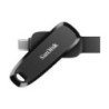 MEMORIA SANDISK 256GB USB 3.2 GEN1 PHONE DRIVE PARA ANDROID TIPO-C/TIPO A NEGRO GIRATORIA SDDDC6-256G-G46