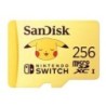 MEMORIA SANDISK MICRO SDXC 256GB NINTENDO SWITCH POKEMON PIKACHU 100MB/S 4K U3 V30 SDSQXAO-256G-GN6ZK