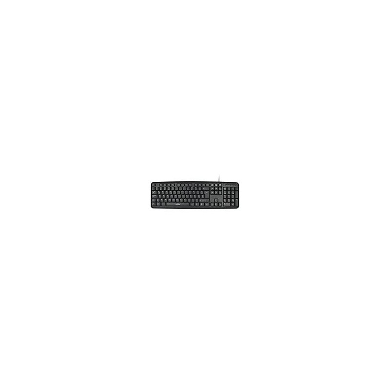 TECLADO ALAMBRICO RESISTENTE A SALPICADURAS Y DERRAMES TECLAS DE MEMBRANA CONECTOR USB PERFECT CHOICE - NEGRO