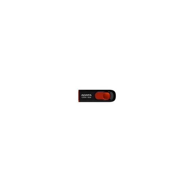 MEMORIA ADATA 16GB USB 2.0 C008 RETRACTIL NEGRO- ROJO (AC008-16G-RKD)