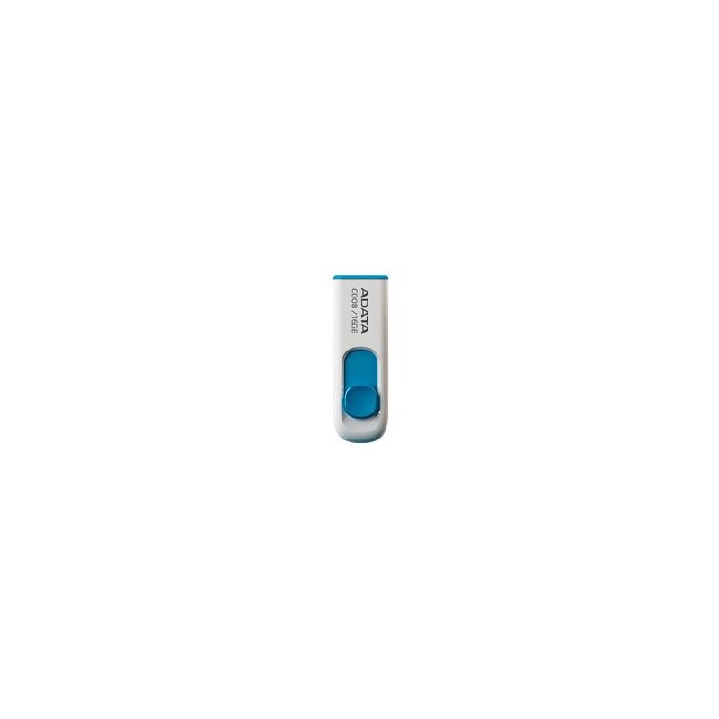 MEMORIA ADATA 16GB USB 2.0 C008 RETRACTIL BLANCO-AZUL (AC008-16G-RWE)