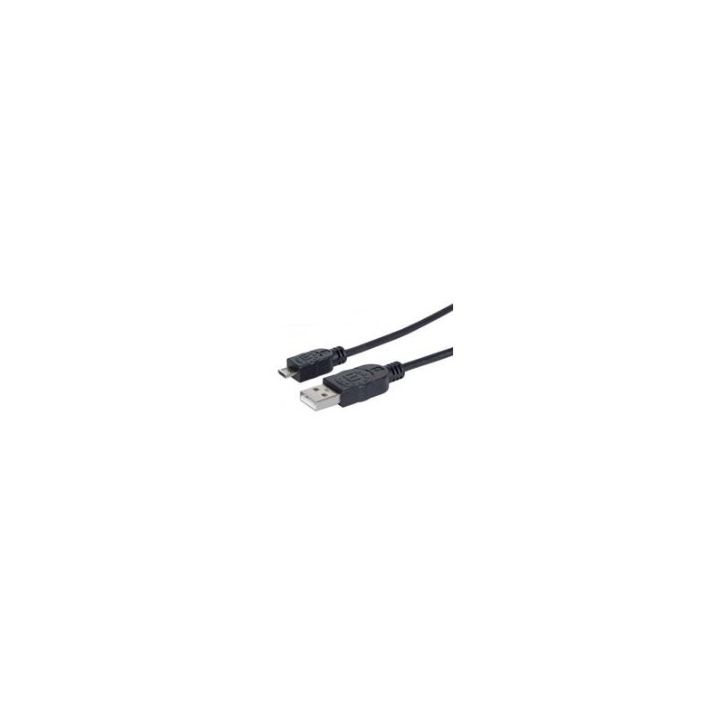 CABLE USBMANHATTAN325677 V2 A-MICRO B BOLSA PVC 0.5M NEGRO