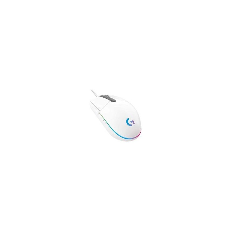MOUSE GAMING LOGITECH G203 RGB LIGHTSYNC OPTICO USB ALAMBRICO 6 BOTONES PROGRAMABLES BLANCO