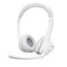 AUDIFONOS DIADEMA LOGITECH H390 SUPRESION DE RUIDO CONTROL DE VOLUMEN USB BLANCO